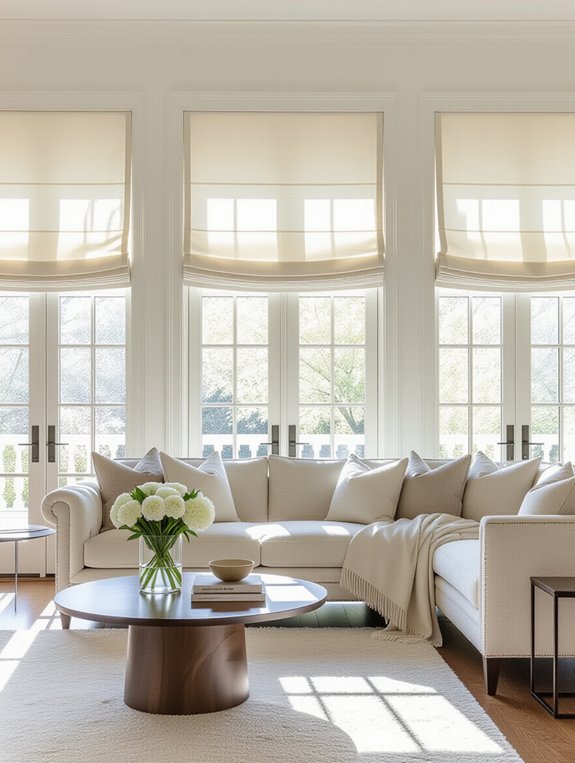 sleek functional roman shades