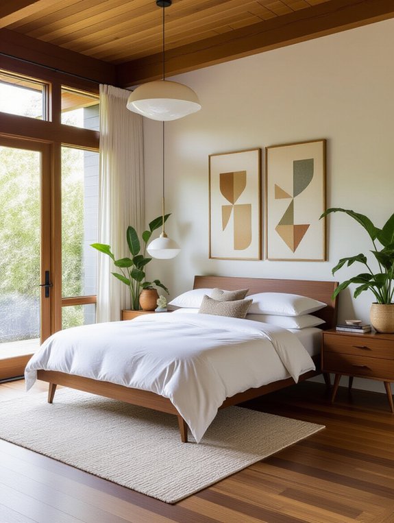 sleek mid century bed frames