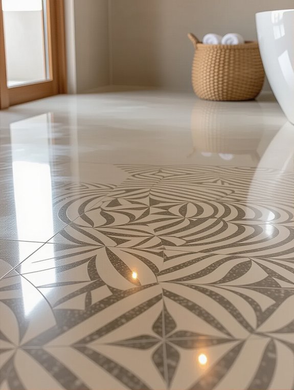 sleek modern bathroom flooring