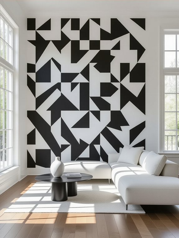 sleek modern black and white