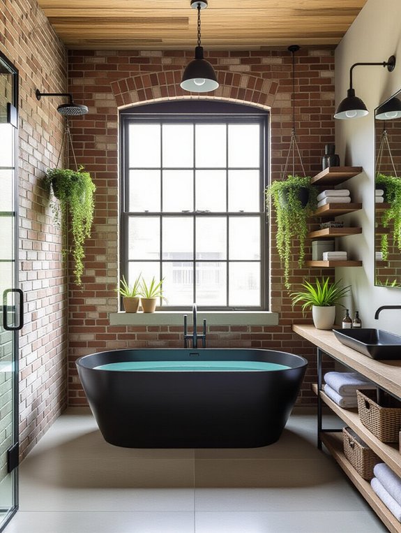 sleek modern industrial bathroom makeover