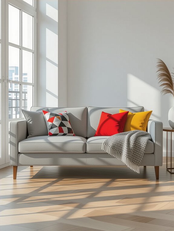 sleek modern minimalistic sofa