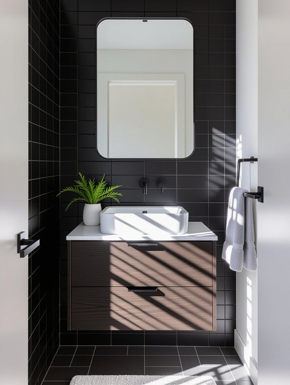 sleek modern monochrome bathroom