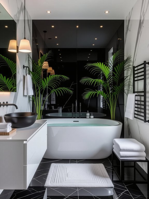 sleek monochromatic bathroom design
