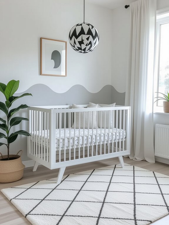 sleek monochrome nursery design