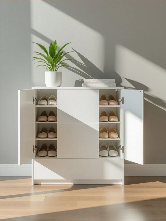 sleek organized shoe storage