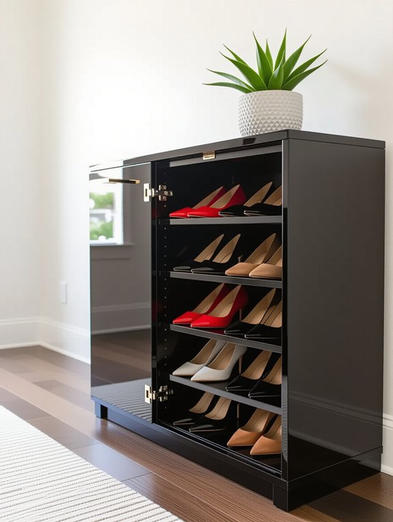 sleek stylish shoe storage