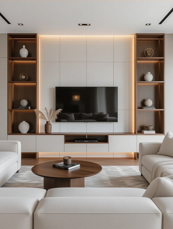 sleek wall mounted tv designs