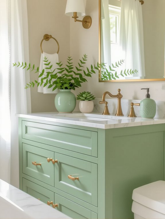 soft sage bathroom tranquility