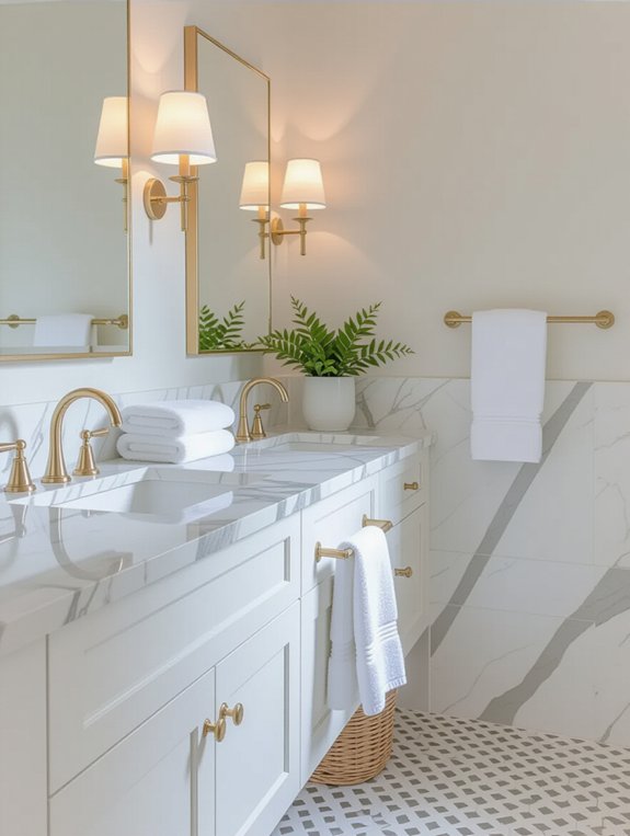 sophisticated marble bathroom accents