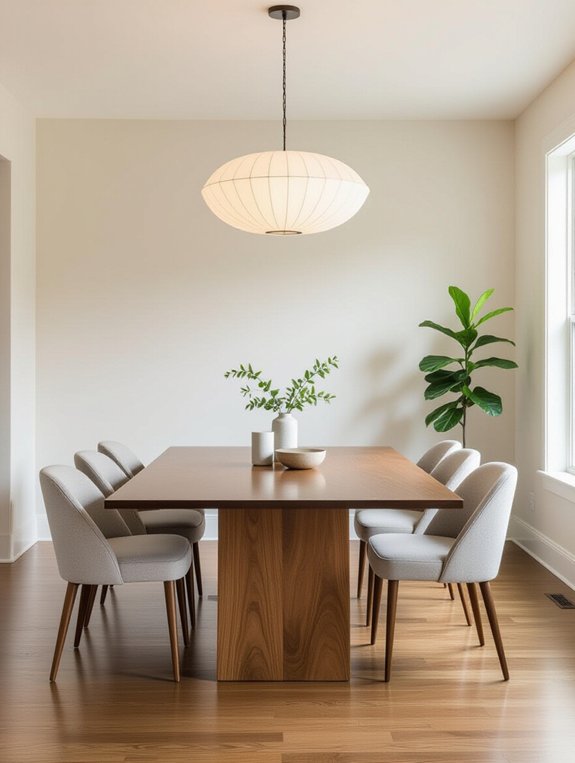 sophisticated uncluttered dining space
