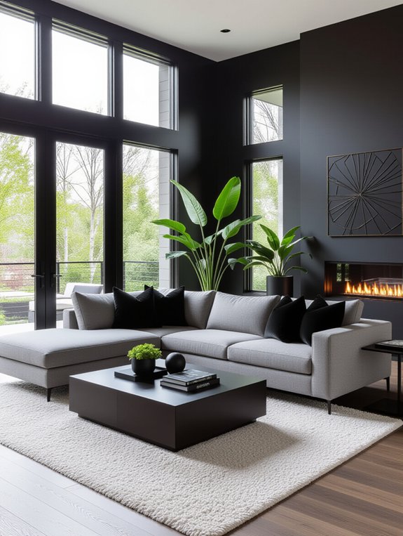 striking floor to ceiling features