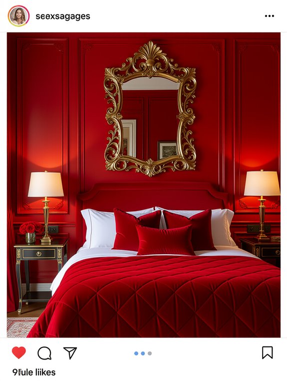 stunning red decorative mirrors