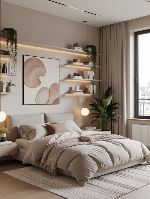 stylish functional floating shelves