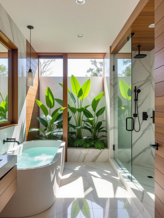 stylish functional open bathrooms