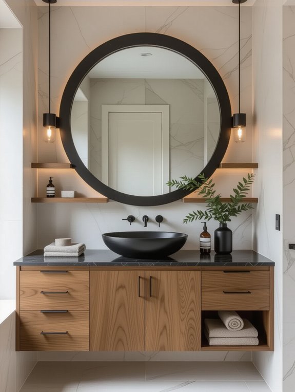 stylish functional wooden mirrors