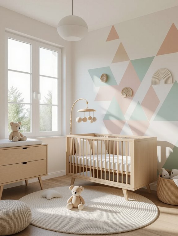 stylish geometric baby room