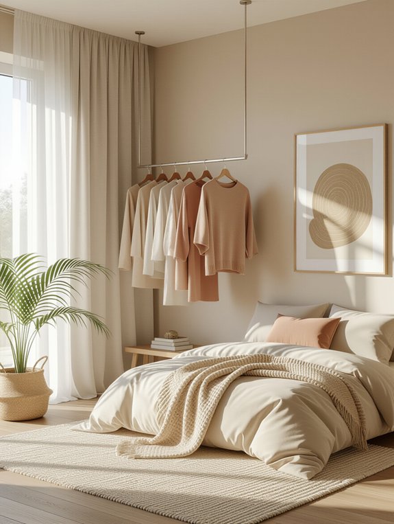 stylish minimalist clothing display