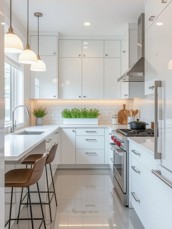 stylish narrow kitchen design