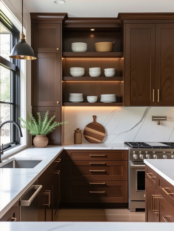 stylish open shelving contrast