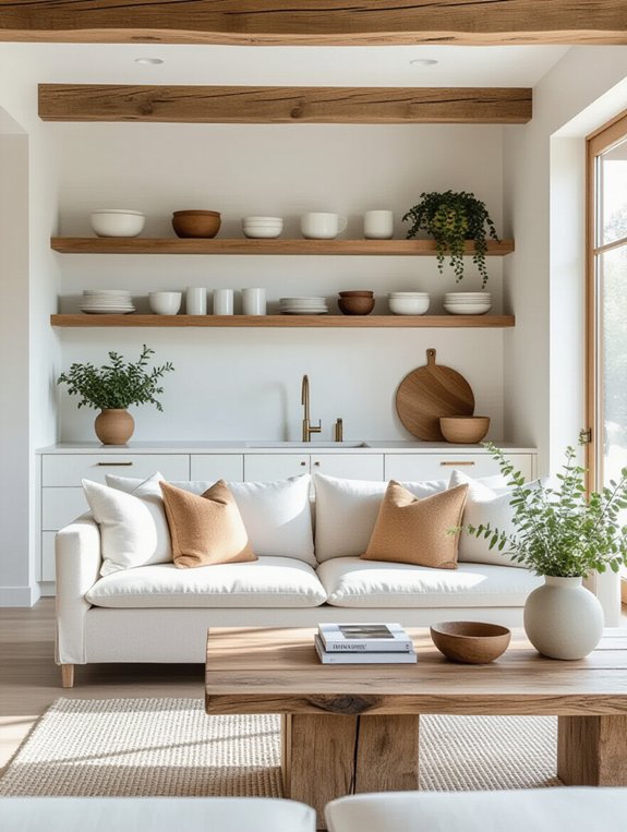 stylish open shelving display