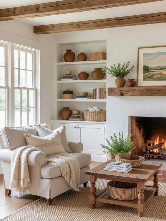 stylish organized built in shelving