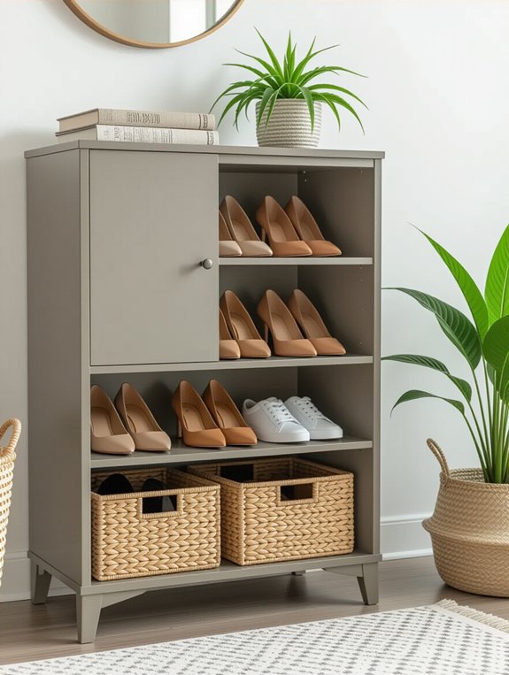 stylish organized shoe storage