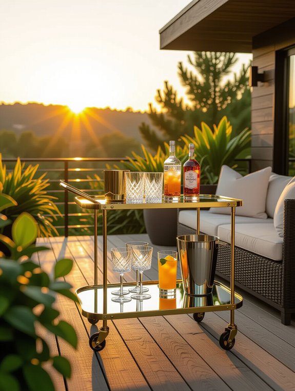 stylish outdoor bar cart
