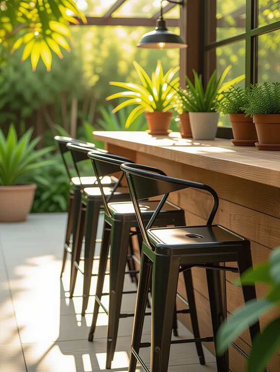 stylish outdoor metal stools