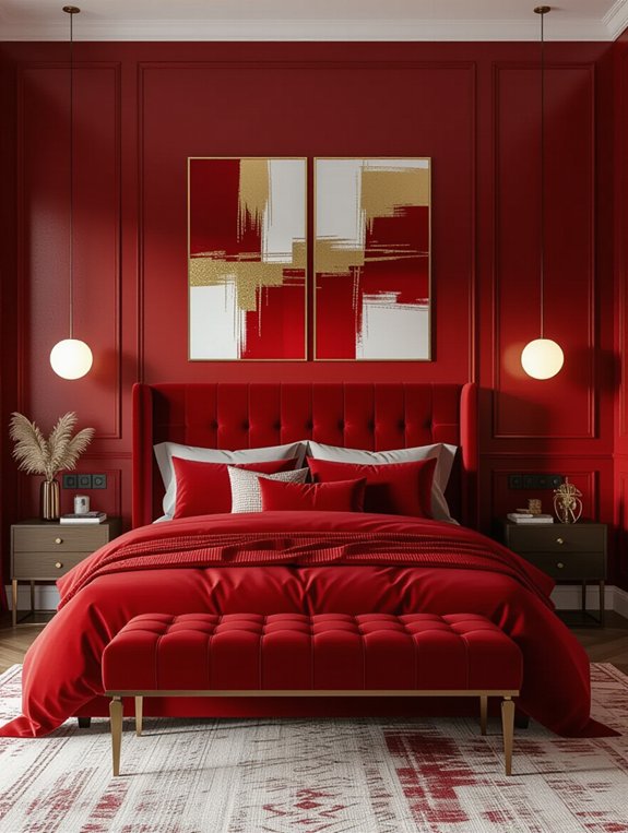 stylish red wall art ideas