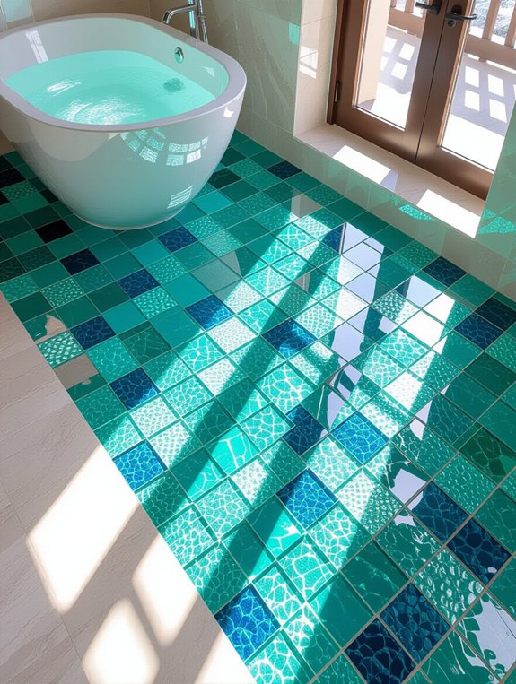 stylish reflective glass tiles