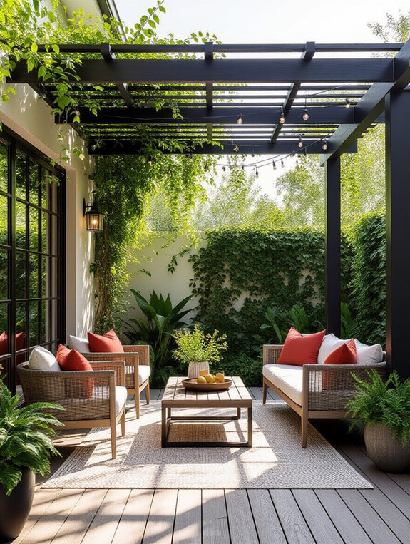stylish shaded outdoor retreat