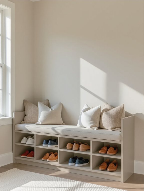 stylish shoe storage bench