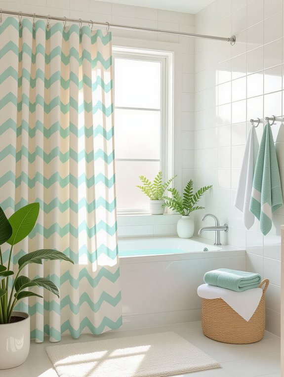 stylish shower curtain installation