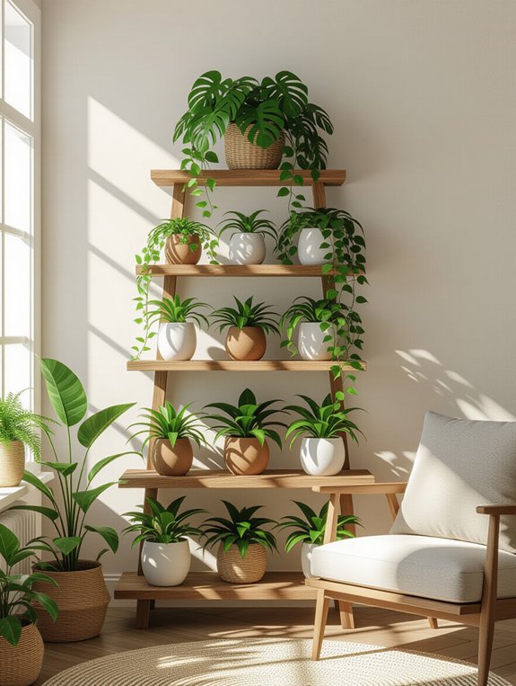 stylish vertical plant display