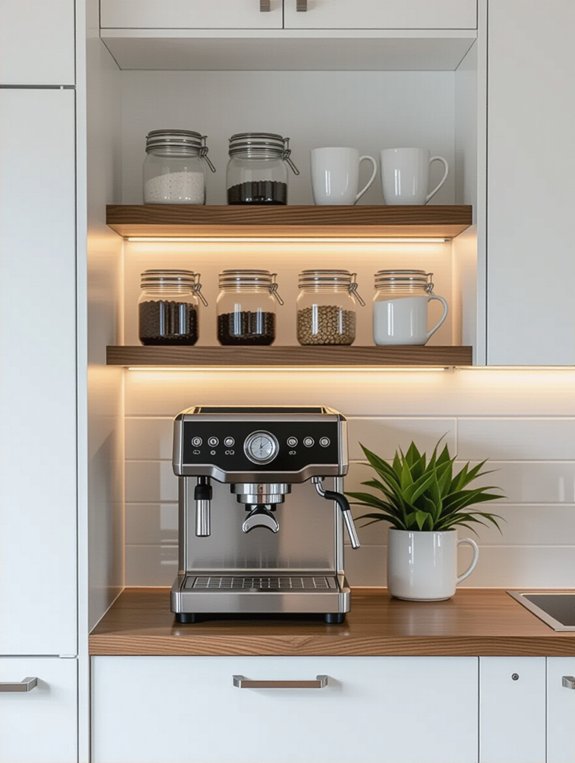 stylish wall mounted coffee station