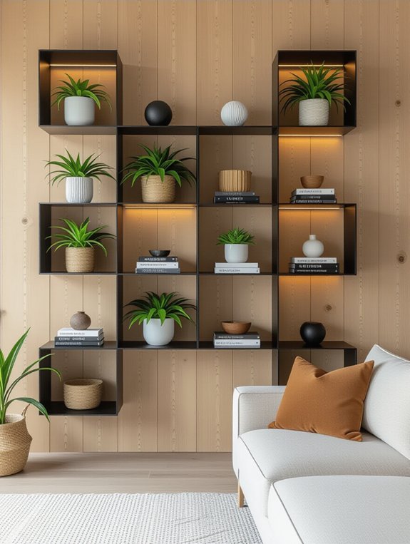 stylish wall mounted cube shelves