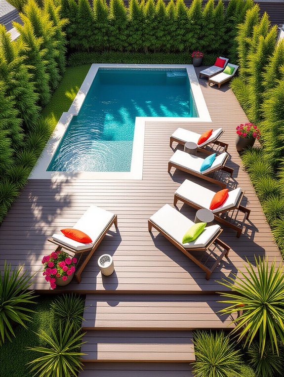 stylish wrap around pool decks