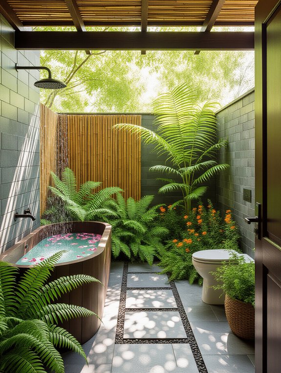 sustainable outdoor bathing oasis