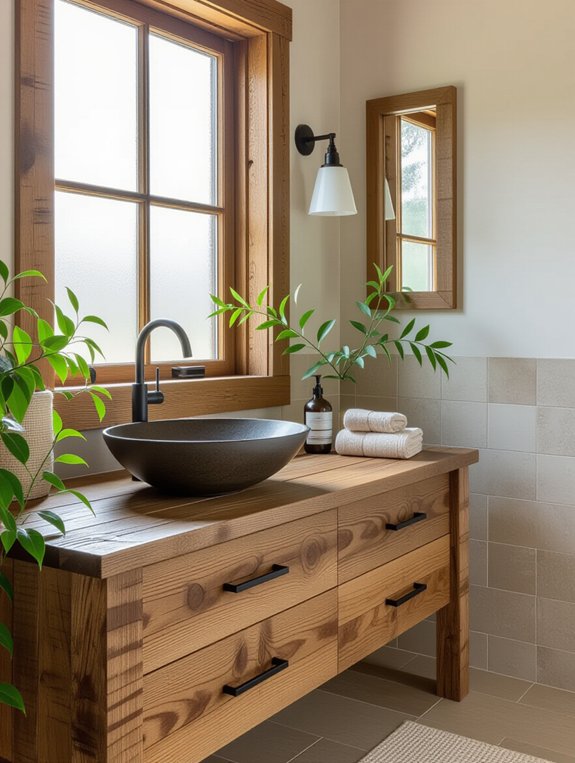 sustainable reclaimed wood vanity
