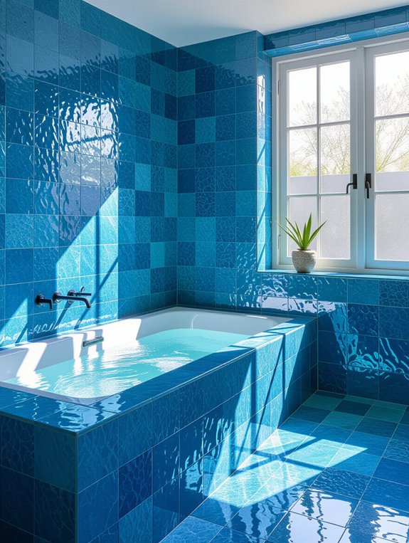 textured blue stone tiles