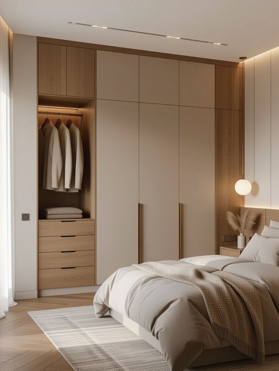textured finishes enhance wardrobes