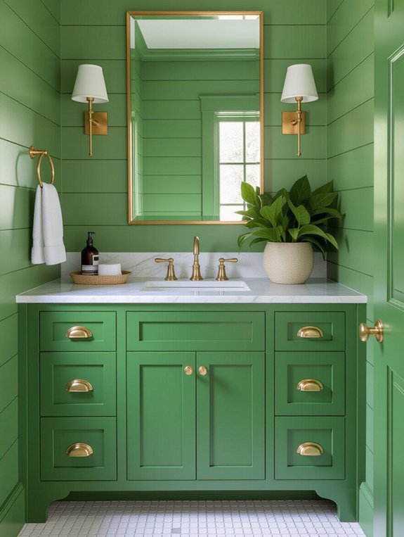 textured green shiplap accent