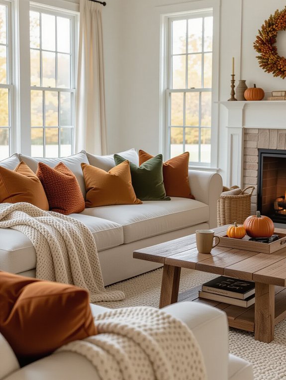 textured pillows for coziness