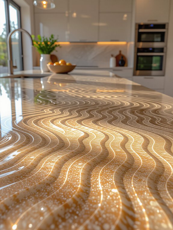 textured quartz kitchen surfaces