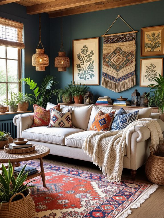 textured throws and pillows