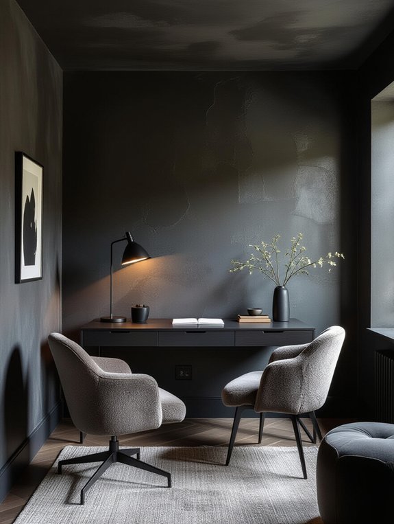 textured walls enhance workspace