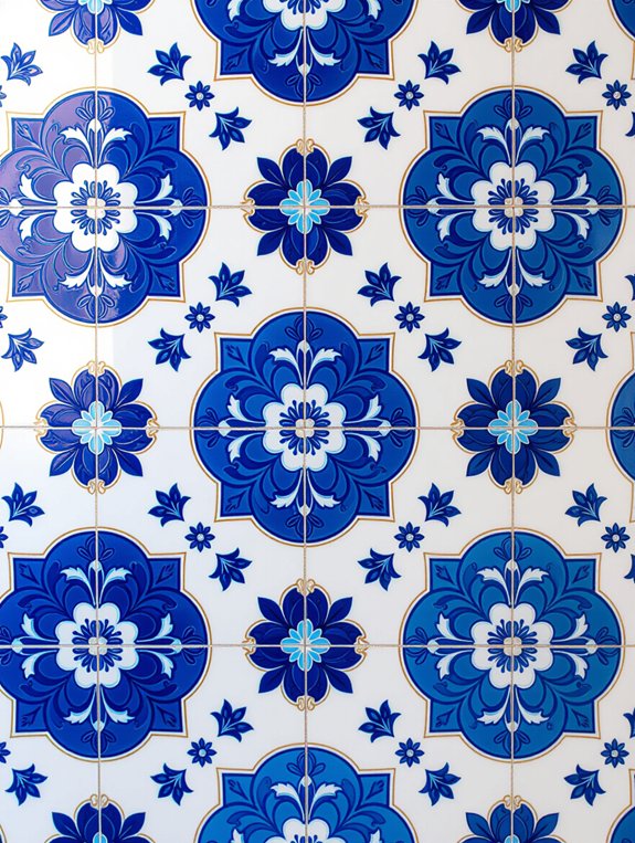 timeless vintage blue tiles