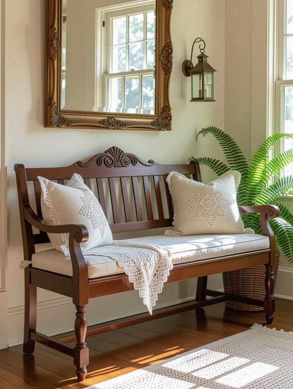 timeless vintage wooden bench