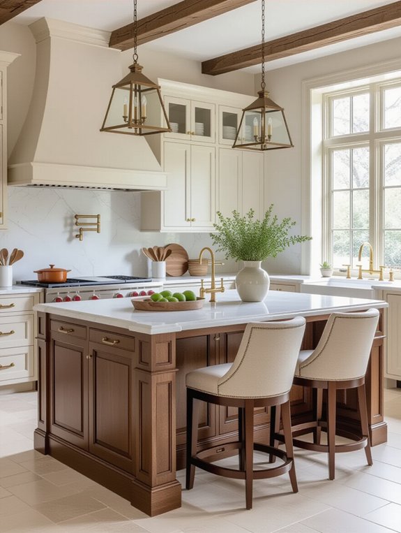 traditional kitchen island seating